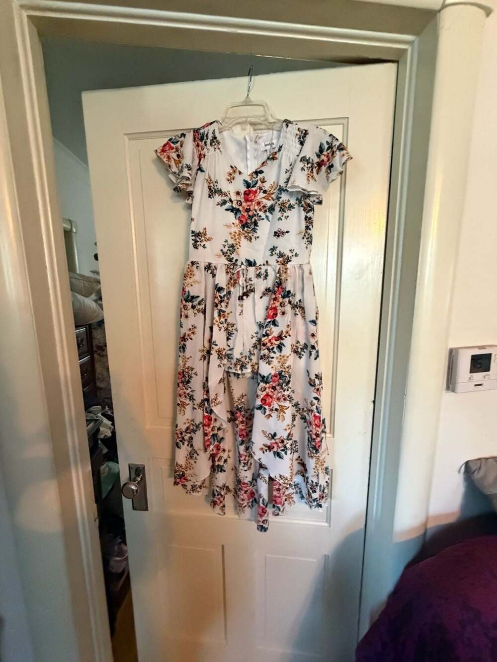 Speechless Kids Floral High-Low Romper Dress, Size 12